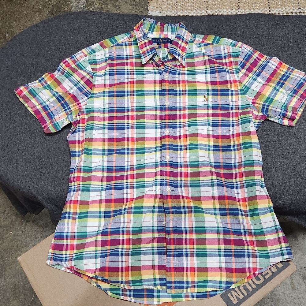 Ralph Lauren Red and Blue Button Down Shirt
